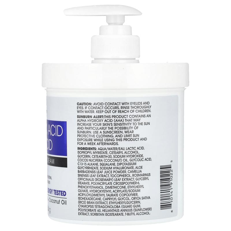 Advanced Clinicals 10% Glycolic Acid Lactic Acid Exfoliating Body Cream, 16 oz (454 g)