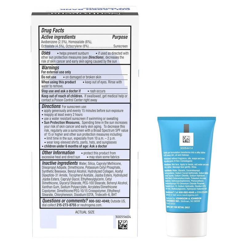 Neutrogena Collagen Bank Face Moisturizer with SPF 30 Sunscreen, Daily Anti-Aging Face & Neck Collagen Cream with Micro-Peptides & SPF to Support & Protect Skin’s Natural Collagen, 2 fl oz