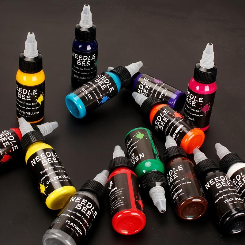 7 14 color 30ML (1.055oz) tattoo ink set, professional tattoo pigment set, long-lasting tattoo painting tattoo products, professional supply of body art tattoo ink