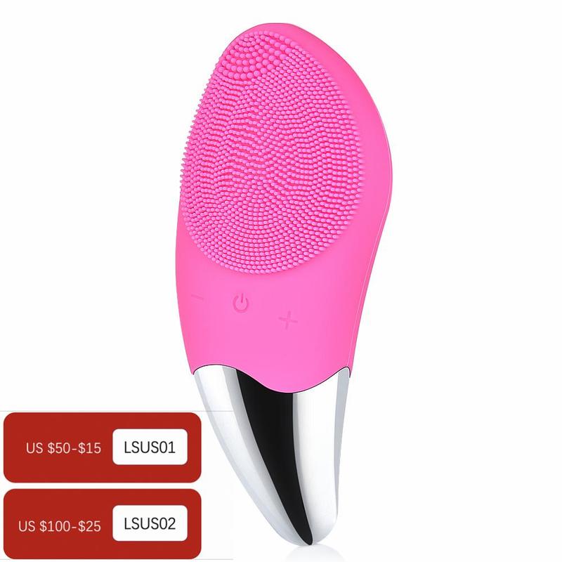 Mini Electric Facial Cleansing Brush Ultrasonic Silicone Face Cleaner Deep Pore Cleaning Face Skin Massager Cleaner Brush Device