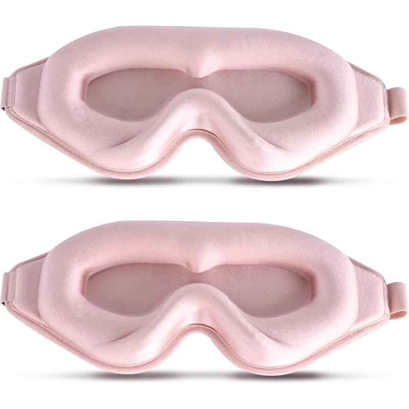 Sleep Mask for Men Women,Upgraded 3D Deep Contoured Eye Covers for Sleeping with Adjustable Strap,Block Out Light, Soft Comfort Eye Shade Cover for Travel Yoga Nap (2, Pink)