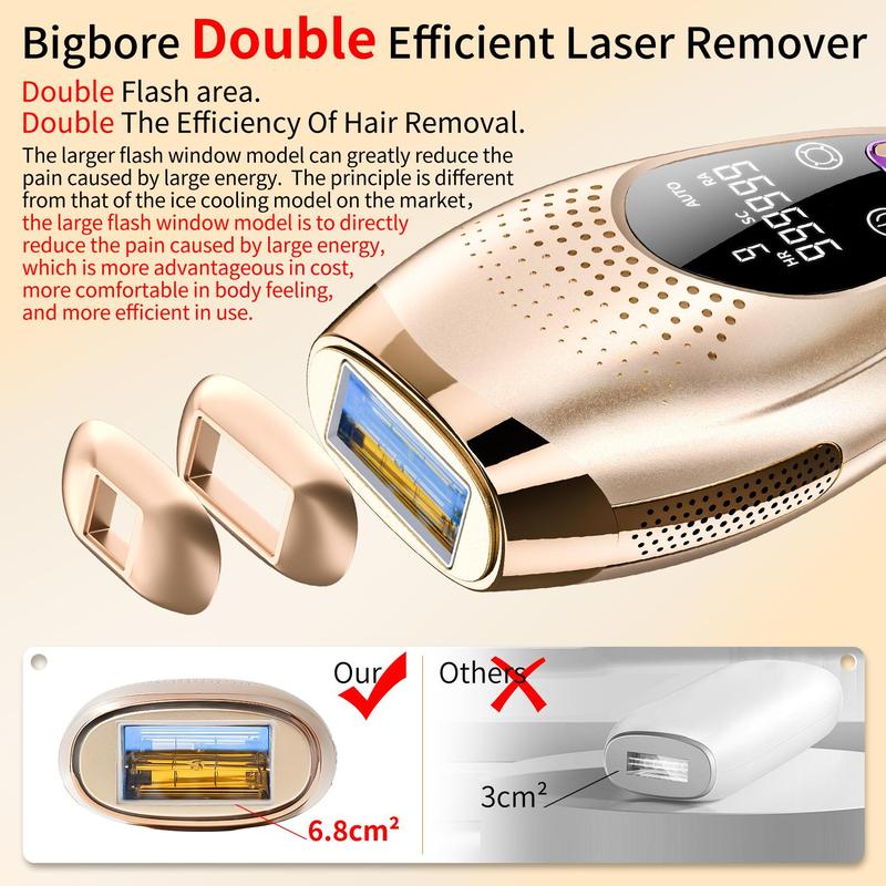 Laser Hair Removal Instrument, 1 Box Painless Mini Hair Removal Machine & Accessories, Electric Hair Removal Machine for Women & Men