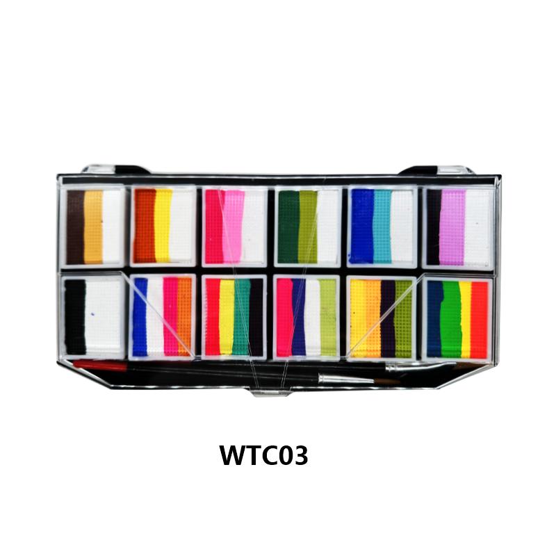 water-based rainbow stripe painted body paint palette Makeup Cosmetic Coverage i love