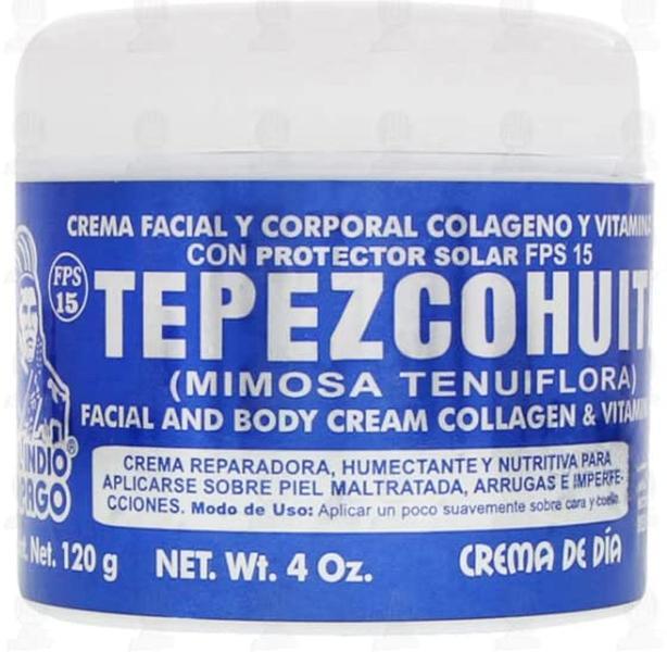 Del Indio Papago Facial Day Cream with Tepezcohuite 60g - Hydrating Day Cream for Skin and Face with Tepezcohuite Cream for Anti Aging, Rejuvinating Moisturize Moisturizer