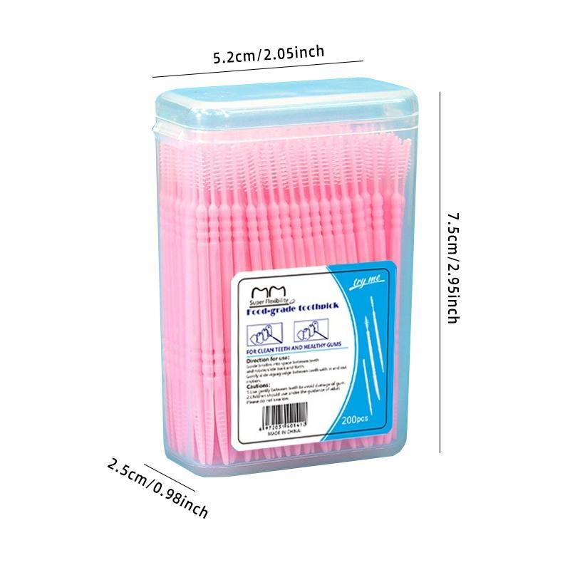 Disposable Toothpick, 2 Boxes(200pcs box) Toothpick with Storage Box, Portable Tooth Cleaning Tool for Home & Travel, Oral Care Product