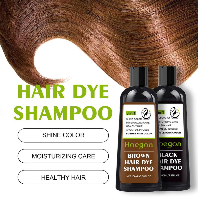 Black Hair Dye Shampoo, 1 Box 2 Boxes Natural Extracts Gentle Hair Dyeing Shampoo, Moisturizing Hair Care & Styling Product for Men & Women