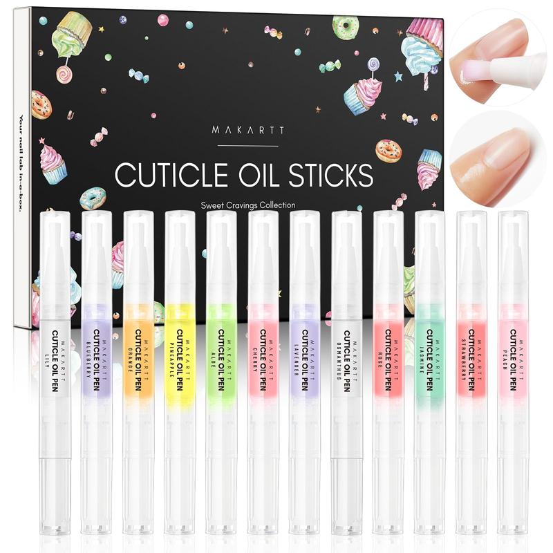 Makartt Cuticle Oil Pen, 12Pcs Cuticle Oil Cuticle Nail Care Revitalizer Oil Nail Repair Oil Cuticle Softener Nail Cuticle Kit for Acrylic Nails Oil For Manicure Cuticle Oil Pen Bulk with Vitamin E Moisturize Daily