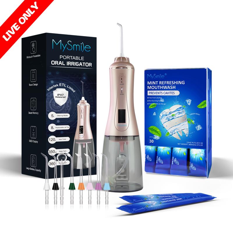 Livestream Special - MySmile Cordless Advanced OLED Water Flosser + Mouthwash Bundle(Result May Vary)