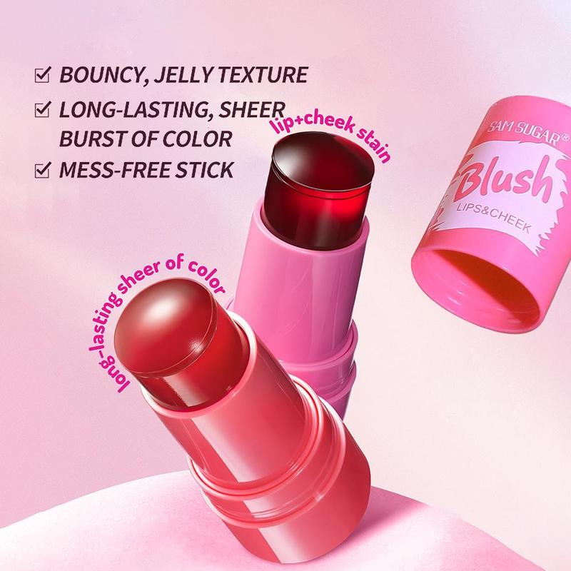 Jelly Texture Blush Stick, 1 Count Long Lasting Blusher for Cheeks, Lips, Eyes, Natural & Lightweight Facial Makeup Tool for Women