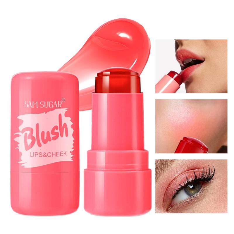 Jelly Texture Blush Stick, 1 Count Long Lasting Blusher for Cheeks, Lips, Eyes, Natural & Lightweight Facial Makeup Tool for Women