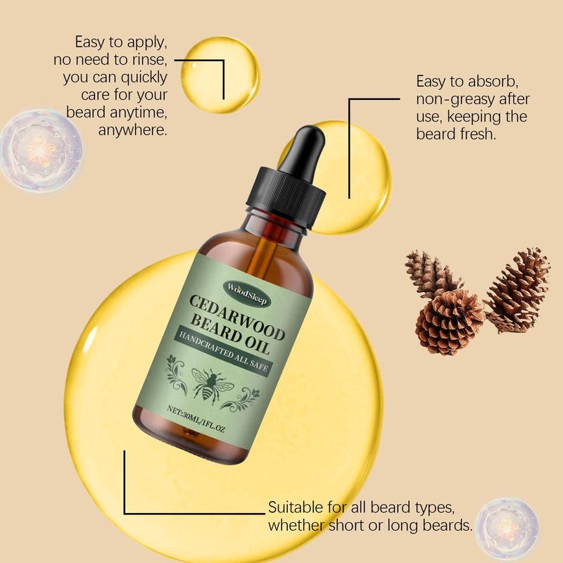 Cedarwood Beard Oil, Nourishing & Moisturizing Beard Care Oil, Beard Care Product for Men, Hair Care Product for Daily Use