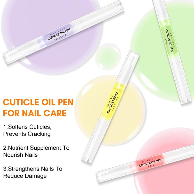 Makartt Cuticle Oil Pen, 12Pcs Cuticle Oil Cuticle Nail Care Revitalizer Oil Nail Repair Oil Cuticle Softener Nail Cuticle Kit for Acrylic Nails Oil For Manicure Cuticle Oil Pen Bulk with Vitamin E Moisturize Daily