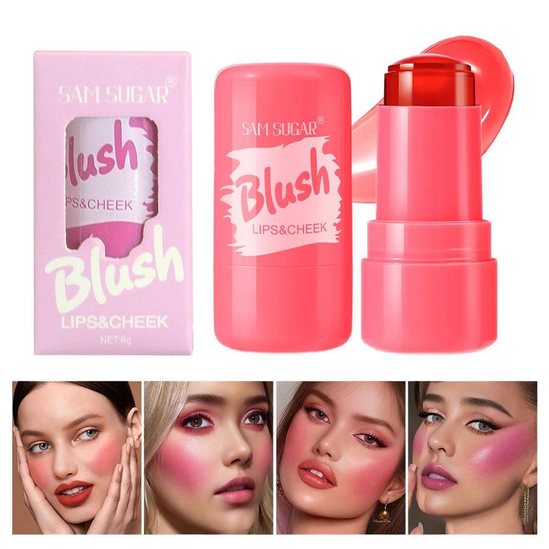 Jelly Texture Blush Stick, 1 Count Long Lasting Blusher for Cheeks, Lips, Eyes, Natural & Lightweight Facial Makeup Tool for Women