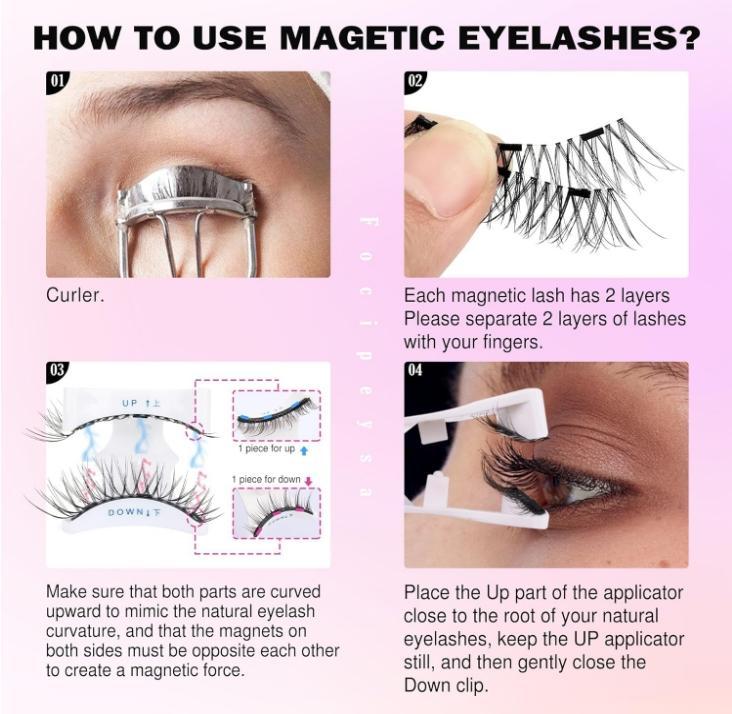 Magnetic Eyelashes Natural Look, Reusable Magnetic Eyelashes with Applicator, No Glue Needed Magnetic Eyelashes Magnetic Lashes Kit, Easy to Wear and Remove ,Makeup Lash Extensions yy lashes manga lashes lash clusters kit 6d  lash falsies