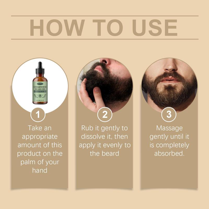 Cedarwood Beard Oil, Nourishing & Moisturizing Beard Care Oil, Beard Care Product for Men, Hair Care Product for Daily Use