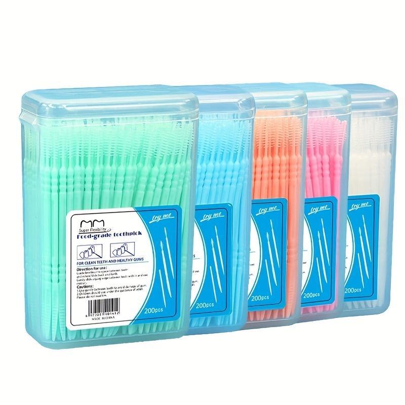 Disposable Toothpick, 2 Boxes(200pcs box) Toothpick with Storage Box, Portable Tooth Cleaning Tool for Home & Travel, Oral Care Product