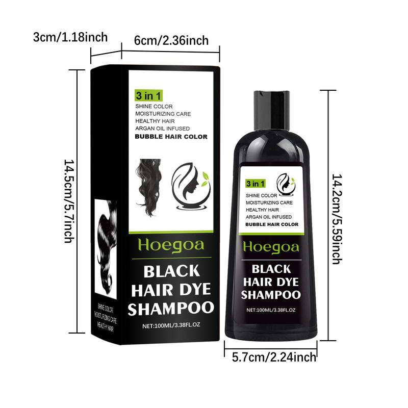 Black Hair Dye Shampoo, 1 Box 2 Boxes Natural Extracts Gentle Hair Dyeing Shampoo, Moisturizing Hair Care & Styling Product for Men & Women