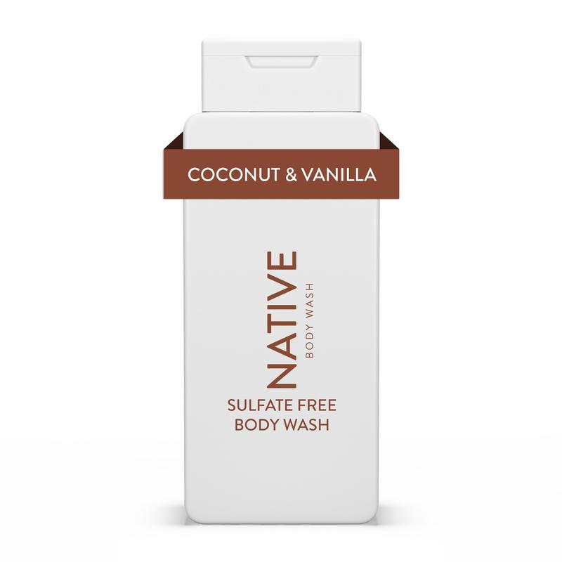 Native Body Wash, Sulfate Free, Coconut & Vanilla, for Women and Men, 18 oz