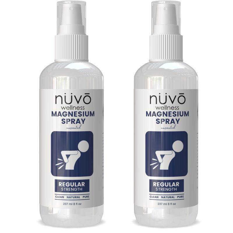 Nuvo Magnesium Spray Unscented Regular Strength 2 x 8oz with MSM for Sore Muscles & Joint Pain,  Promotes Relaxation & Deep Sleep Healthcare Body Care