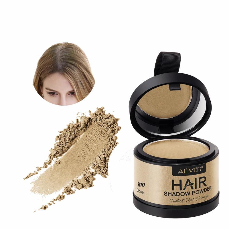 Natural Hairline Powder, Waterproof Hairline Drawing Powder with Mirror & Sponge, Root Touch Up Hair Powder, Suitable for Thinning Hair, Women & Men