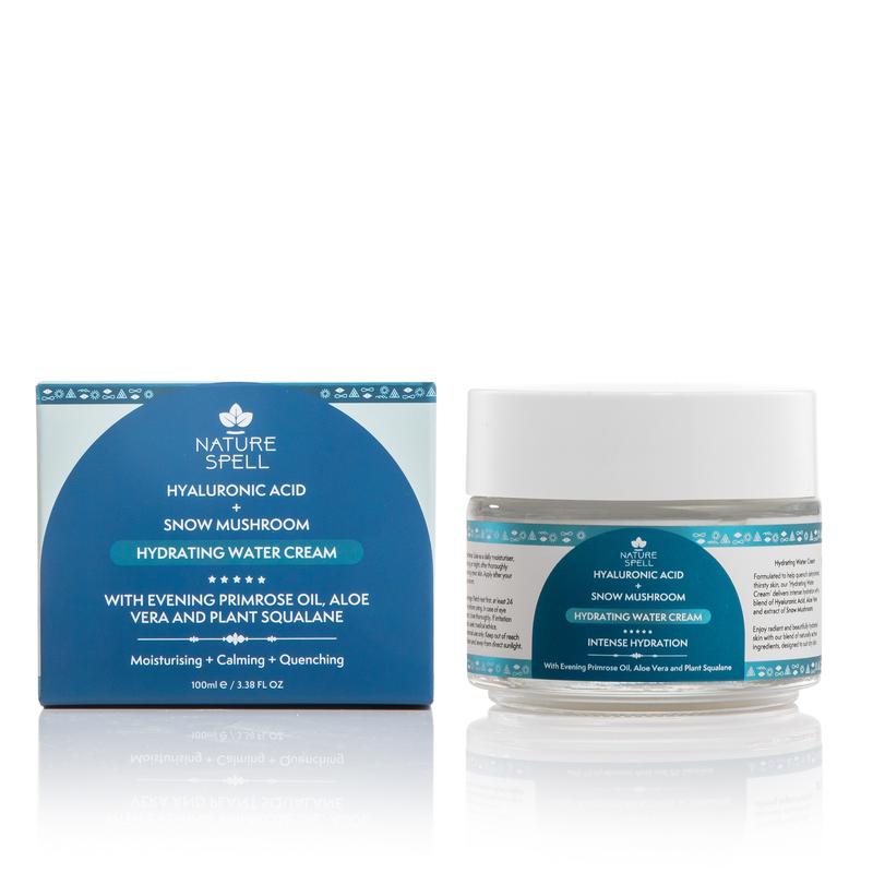 Water Face Cream with Snow Mushroom & Hyaluronic Acid by Nature Spell - Facial Moisturiser Skin Repair