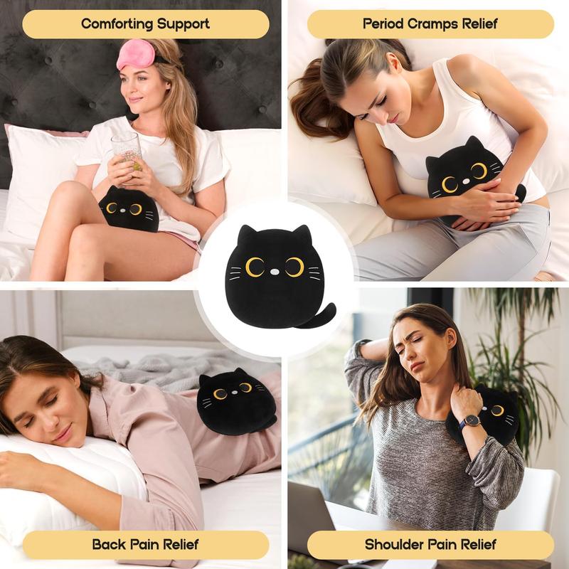 Microwave Heating Pad for Period Cramps & Menstrual, Microwavable Portable Heat Pads for Back Neck Pain Relief, Cute Stuffed Animals Funny Gifts for Women Mom Teen Girls Cat Lovers Birthday Christmas