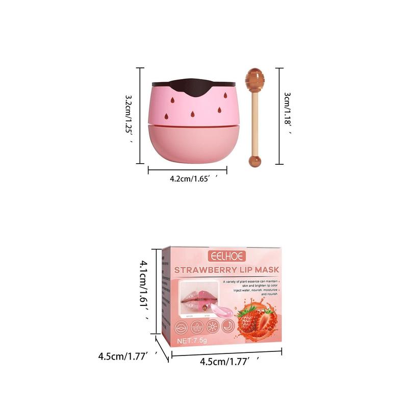 Strawberry Lip Mask, Moisturizing & Nourishing Lip Mask, Hydrating Lip Care Mask, Lip Care Product for Women & Girls