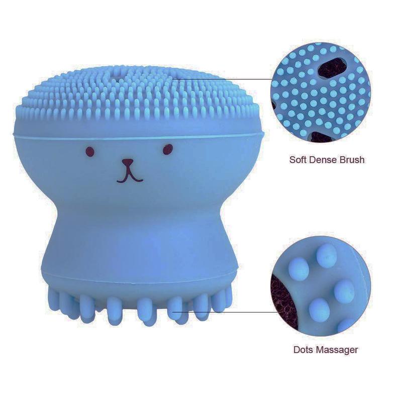 Exfoliating Jellyfish Shaped Silicone Face Scrubber, Facial Pore Cleaning Brush, Professional Makeup Tools for Women