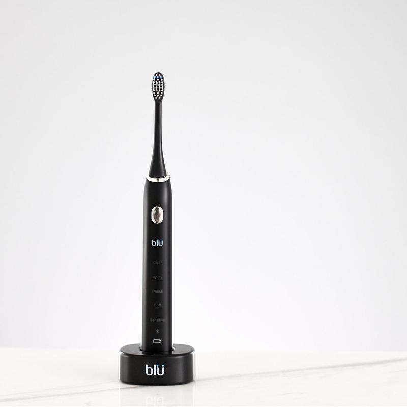 BLU Smart Toothbrush and App (Onyx Black) Whitening Sensitive Waterproof Oral Waterproof Oral rechargeable electric