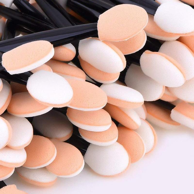 Double-ended Eyeshadow Sponge Stick with Storage Box, 120pcs Disposable Efficient Eyeshadow Brush, Professional Makeup Tools for Women