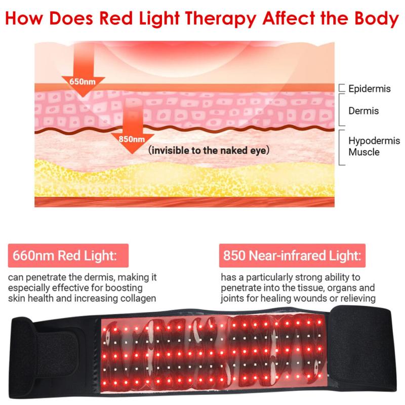 Red LED Light Therapy Waist Wrap Belt Pain Relief Laser Slimming Body Care