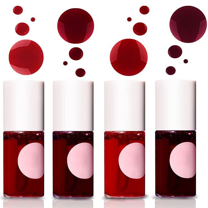 4 Colors Lip Tint Stain Set,Velvet Lip Tint Watery Lip Stain, Moisturizing Waterproof Mini Liquid Lipstick,Plump Lip Gloss Long-lasting Korean Matte Lip Tint Non-Sticky Tinta De Labios (4PCS)