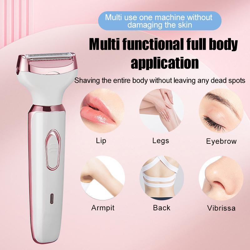 4 in 1 Electric Shaver, 1 Box USB Rechargeable Hair Removal Tool with Replacement Heads, Gentle Hair Removal Tool for Face, Eyebrow, Nose, Arm, Leg, Body