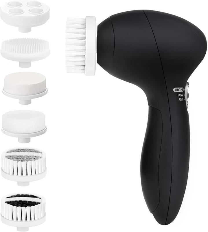 Facial Cleansing Brush Face Scrubber:  Electric Face Spin Cleanser Brushes with 6 Brush Heads for Deep Cleansing, Gentle , Removing Blackhead, Massaging