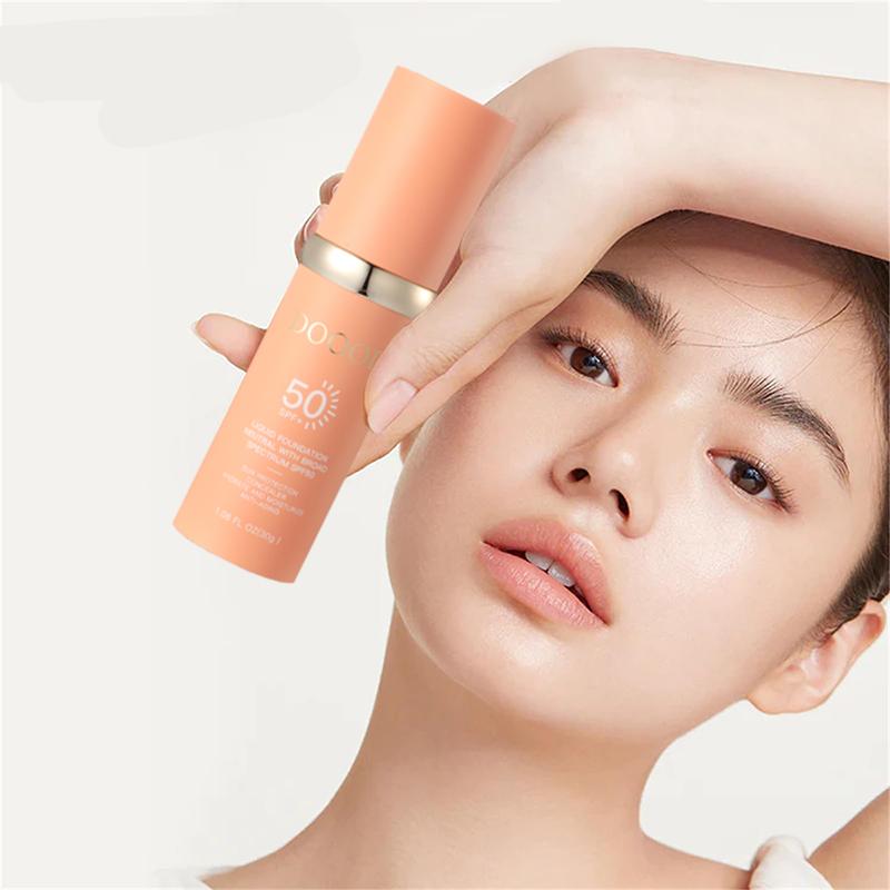 DOOOD Bio Liquid Foundation 4 in 1 - Medium Harmony, Sunscreen Serum SPF 50 Long Lasting, Non-Gland Blocking, Mini Lightweight Travel Size, Morning Cleansing Liquid Foundation, Perfect for Daily Skincare, Blends Perfectly with Your Skin Tone