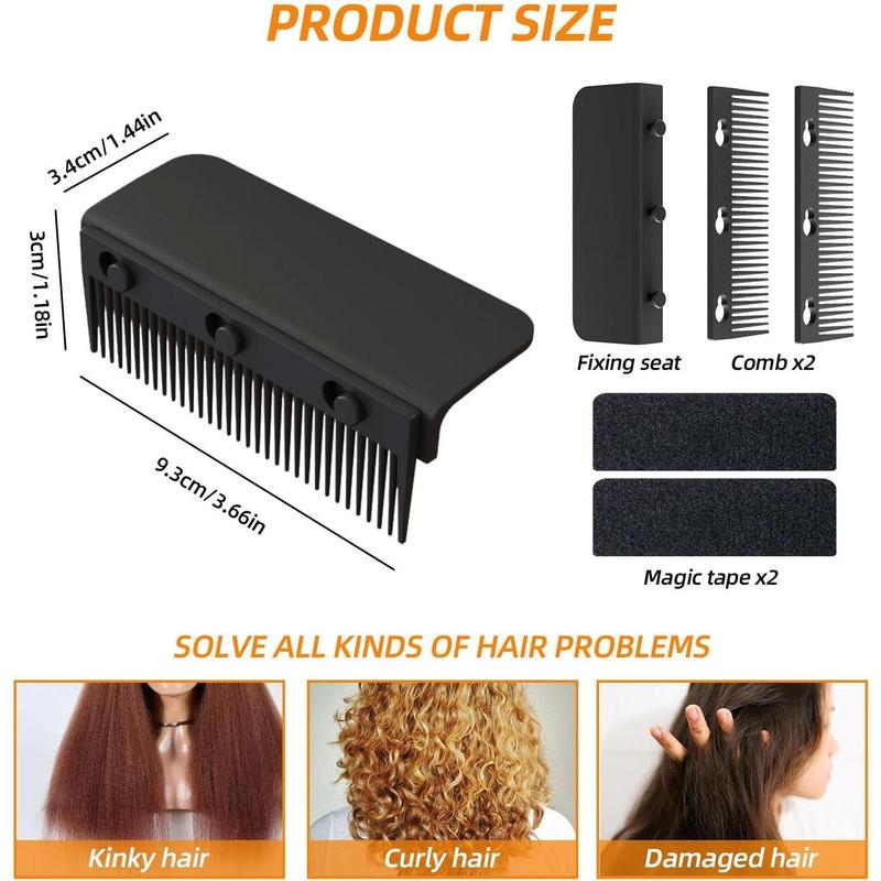 Flat Iron Comb Attachment to Clip On, Flat Iron Hair Straightener Accessory, Comb Attachment for Flat Iron Used at Home and Salon for Hair Styling (Black) Comfort