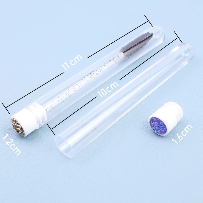 20 Sets Mascara Wand Tube Set Diamond Mascara Brushes Eyelash Spoolies Brush Makeup Tool Applicator Eyelash Brush Tubes Makeup Brush (Diamond-MIX) Clear Daily