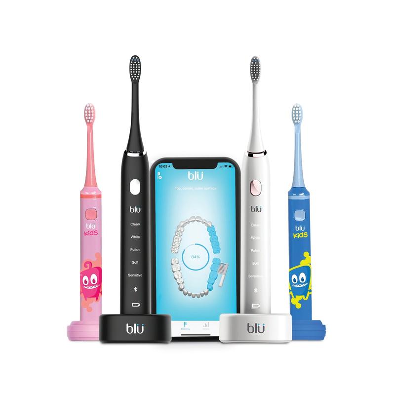 BLU Smart Toothbrush and App (Onyx Black) Whitening Sensitive Waterproof Oral Waterproof Oral rechargeable electric