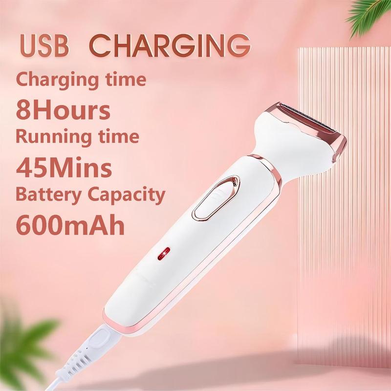 4 in 1 Electric Shaver, 1 Box USB Rechargeable Hair Removal Tool with Replacement Heads, Gentle Hair Removal Tool for Face, Eyebrow, Nose, Arm, Leg, Body