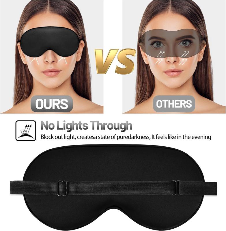 Sleep Mask, Silk Eye Mask for Sleeping with Adjustable Strap, Blindfold Eyeshade for Men & Women, Comfortable & Soft Eye Cover Eyeshade for Night Sleep (Black, Blue, Purple)