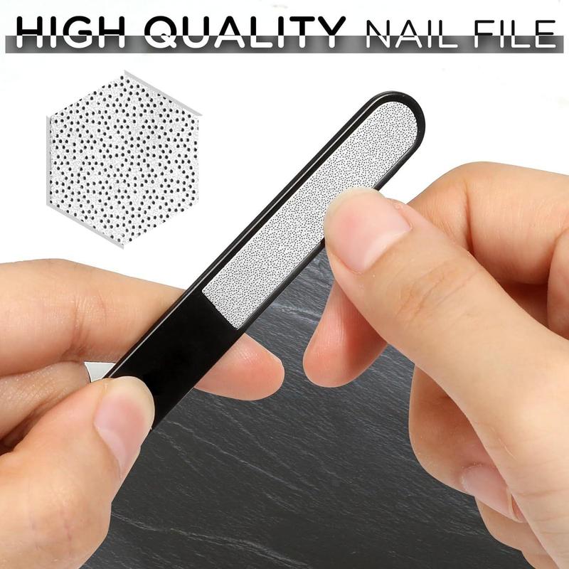 Sturdy Nail Clipper & Nail File, 2 Counts set Ultra Wide Jaw Opening Big Nail Clipper, Professional Manicure & Pedicure Tool for Home & Salon Use