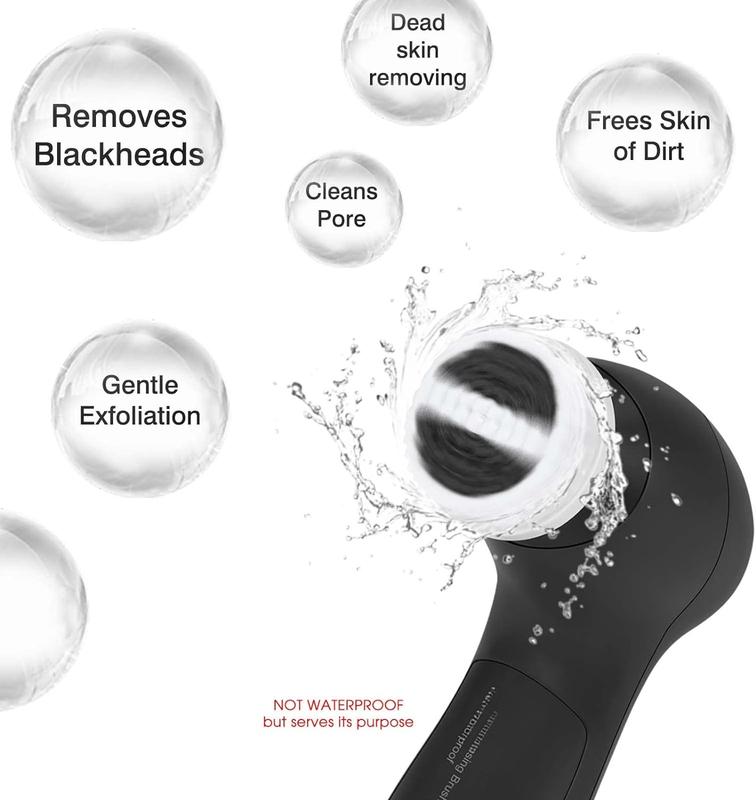 Facial Cleansing Brush Face Scrubber:  Electric Face Spin Cleanser Brushes with 6 Brush Heads for Deep Cleansing, Gentle , Removing Blackhead, Massaging