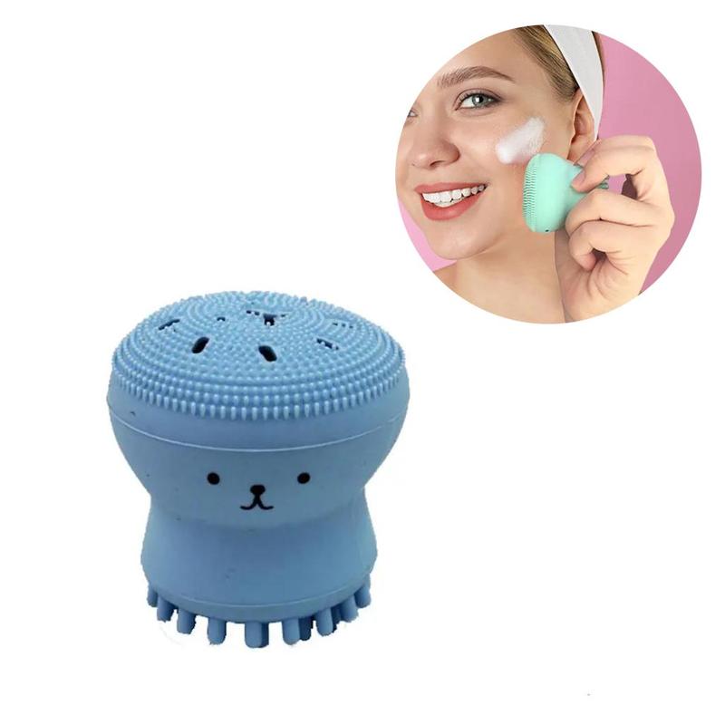 Exfoliating Jellyfish Shaped Silicone Face Scrubber, Facial Pore Cleaning Brush, Professional Makeup Tools for Women