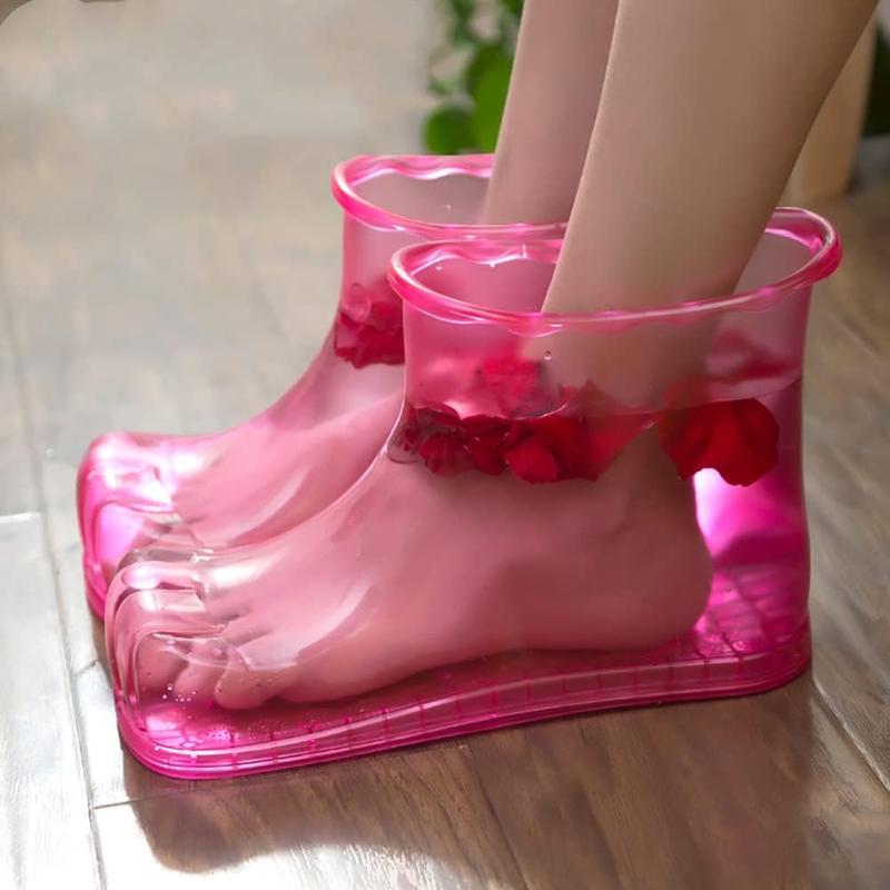 Portable Massage Foot Bath Shoes: Foot Spa Shoes Foot Scrubber Massage Bucket Boots