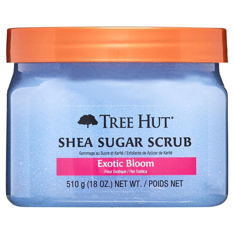 Tree Hut Exotic Bloom Shea Sugar Exfoliating and Hydrating Body Scrub, 18 oz.