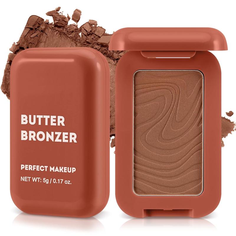 Soft  Bronzer, Contour Palette Powder for Face, Bronzing Powder Natural Blush Powder for Contouring, Long-lasting Buildable, Bronzed Shimmer