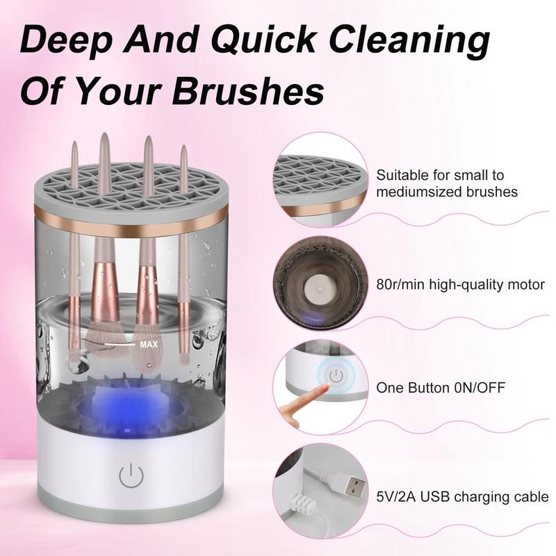 Electric Makeup Brush Cleaner, Cosmetic Brush Cleaner Machine, 2024 New Automatic Spinning Makeup Brush Cleaner