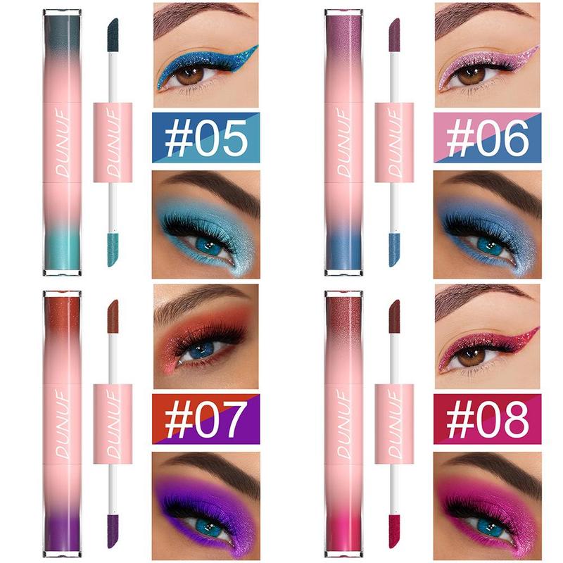 Double-ended Liquid Eyeshadow, 1 Count Long Lasting Shimmering Eye Shadow, Waterproof and Sweat Resistant Eye Makeup Products for Women & Girls