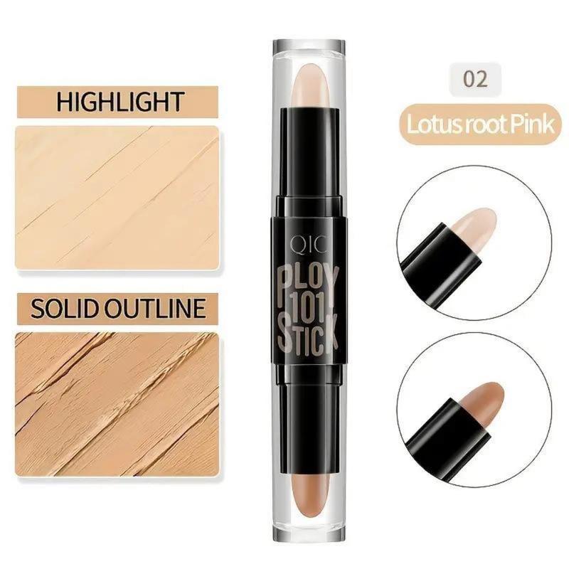 2 in 1 Cream Highlight Contour Stick, 3D Makeup Bronzer Shading Stick, Face Highlighters Sticks, Concealer Contour Highlighter Stick, Long Lasting Waterproof Natural Facial Makeup Tool, Gifts for Women Cosmetic Multicolor