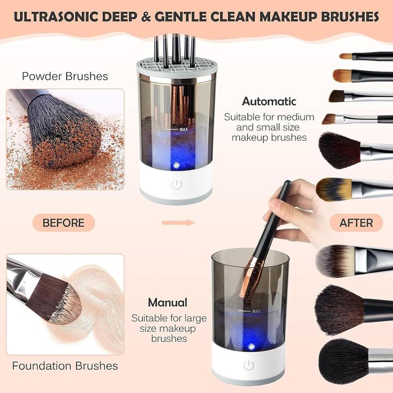 Electric Makeup Brush Cleaner, 1 Count Automatic Rotating Makeup Brush Cleaner, Makeup Tool for Women & Girls